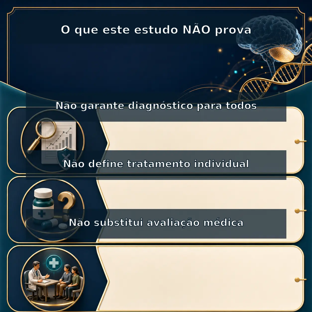 Infográfico quadrado com os limites do estudo sobre ataxia congênita e exoma