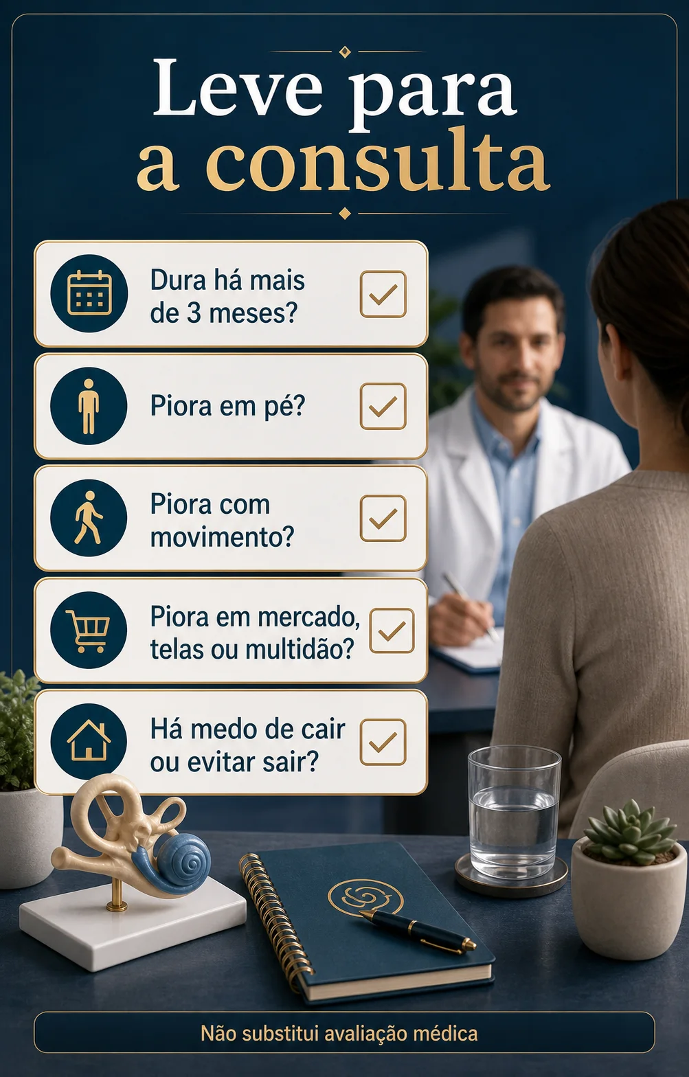 Checklist visual da TPPP com perguntas simples para consulta médica