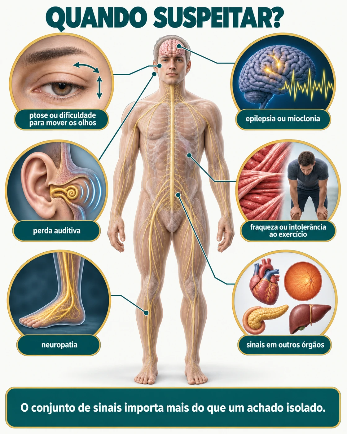 Sinais que aumentam a suspeita de ataxia mitocondrial