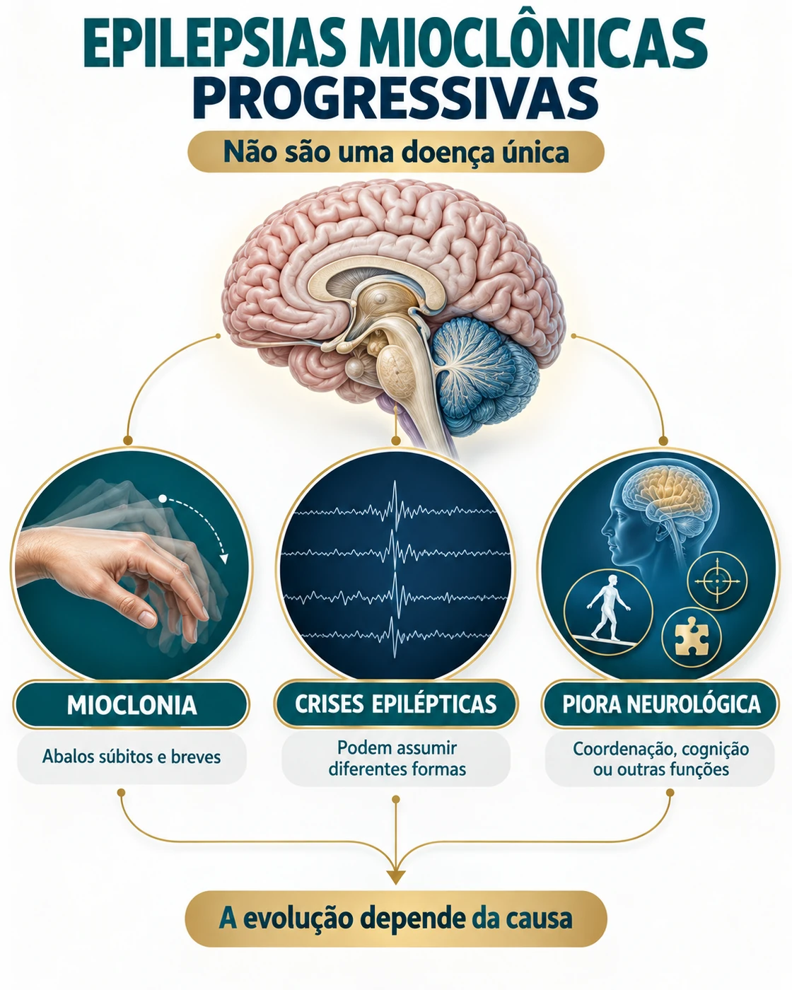Conceito das epilepsias mioclônicas progressivas: mioclonia, crises epilépticas e piora neurológica