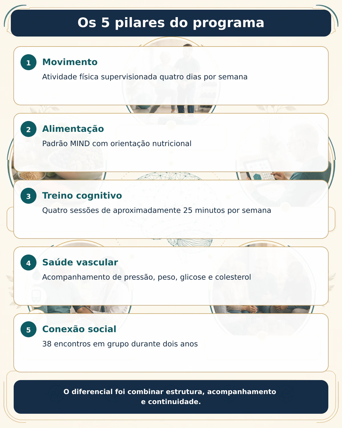 Os cinco pilares da intervenção multidomínio do LatAm-FINGERS