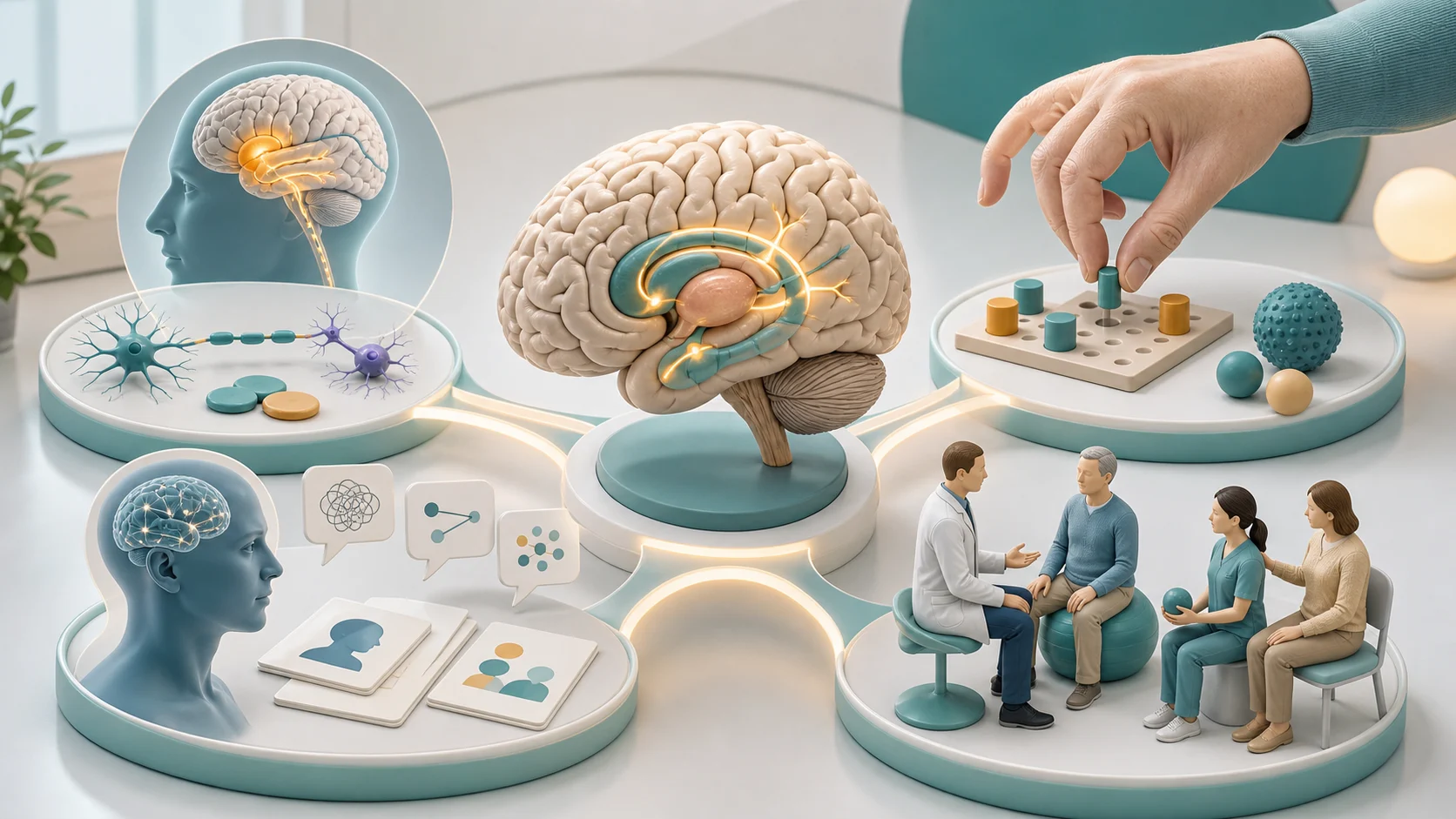 Diorama em quatro cenas sobre síndrome corticobasal