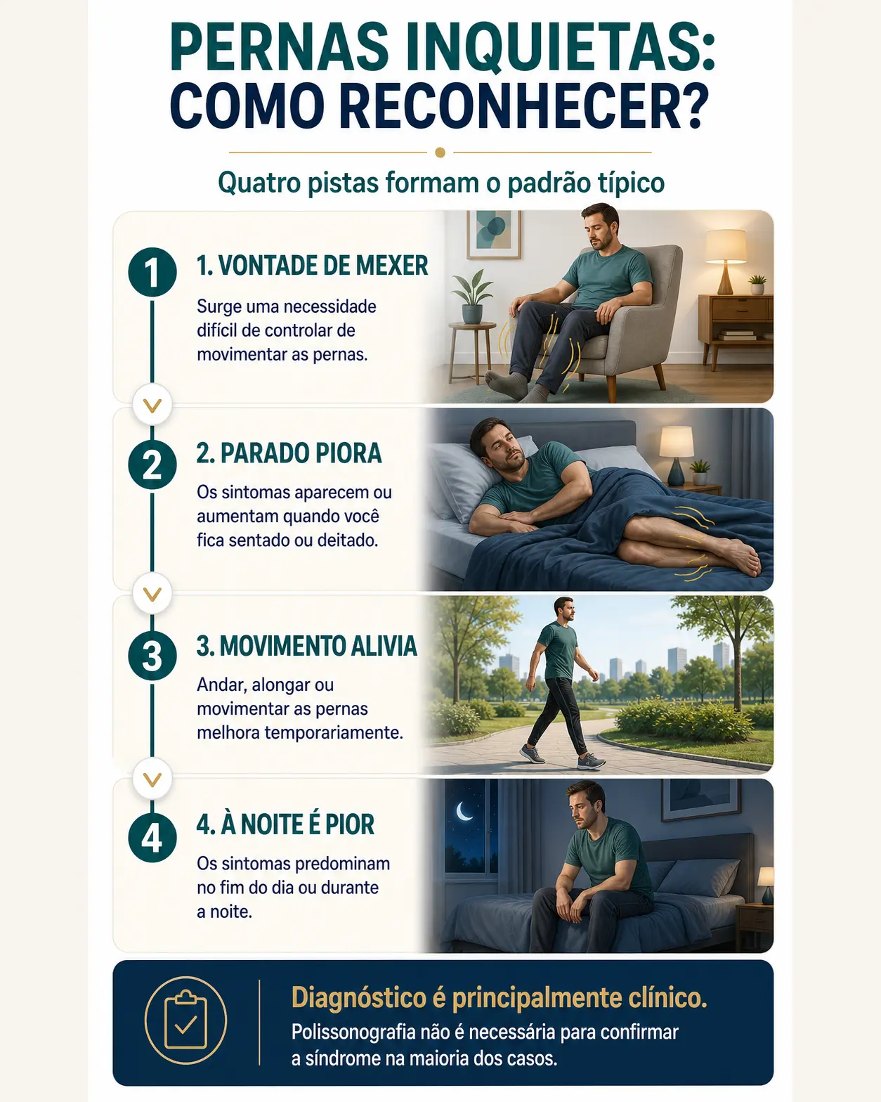 Como reconhecer os principais sinais da síndrome das pernas inquietas