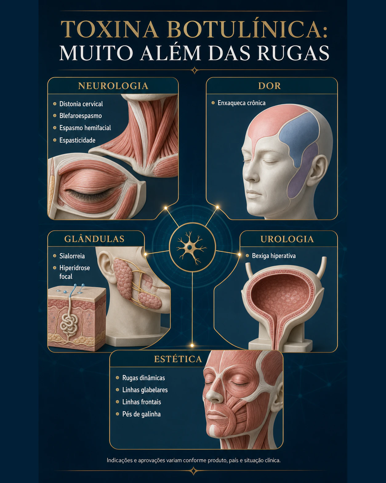 Principais aplicações médicas e estéticas da toxina botulínica